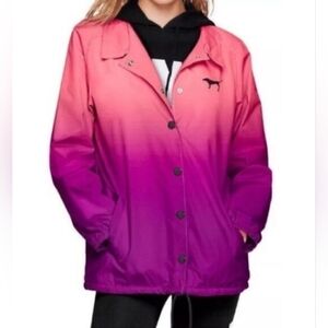 Size L - PINK Victoria's Secret Pink to Purple Ombre Bomber Jacket